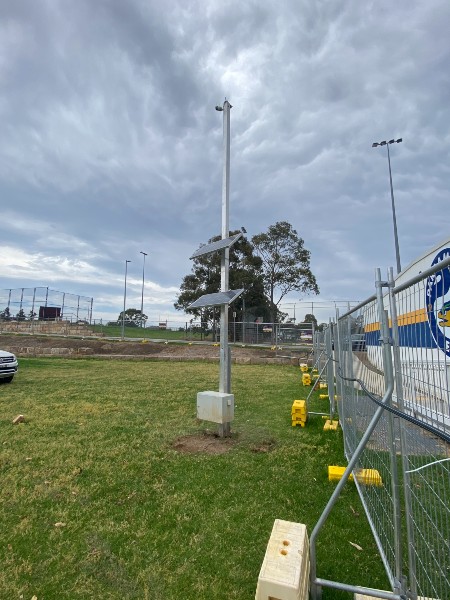 Thompson Bros security and monitoring installation protecting the Parramatta Eels Centre of Excellence construction site.