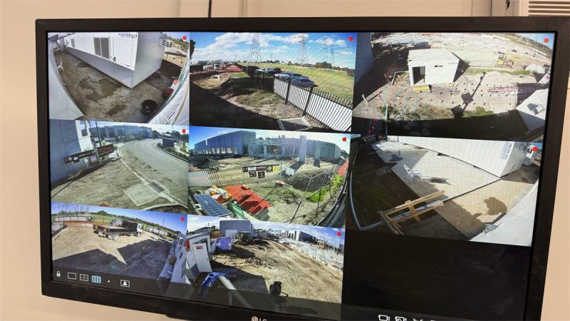Views from eight CCTV cameras around the site shed compound at Storage King St Albans