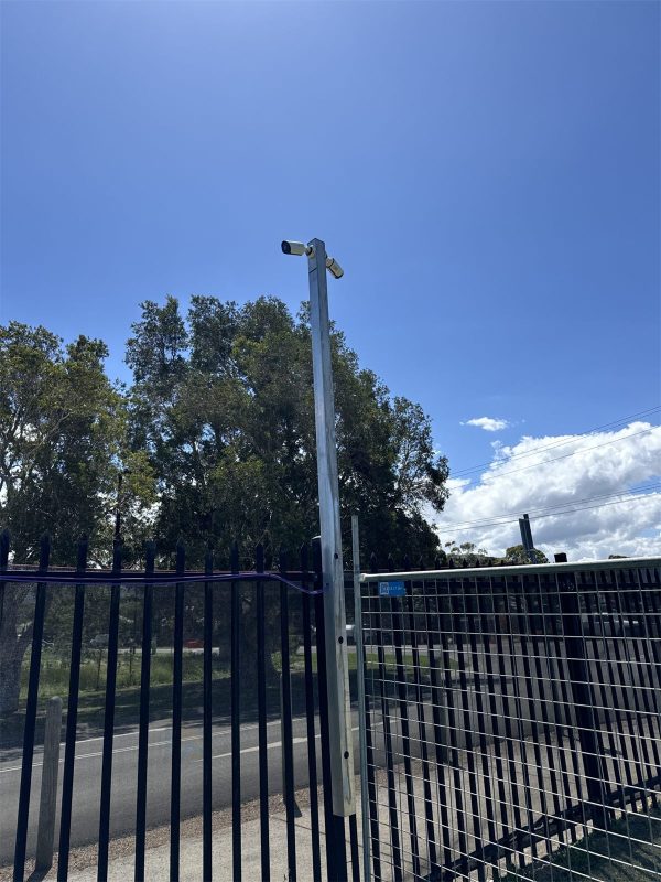 Temporary CCTV camera covering the streets outside the Bruce Gordon Centre site in North Wollongong