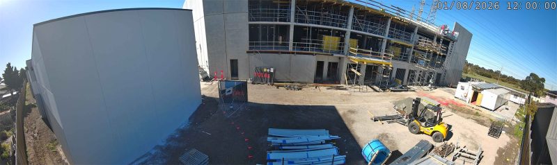 180-degree timelapse image of the Storage King St Albans construction site in August 2026
