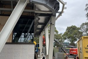 CCTV camera temporarily installed on the new structure at the Bruce Gordon Centre, North Wollongong